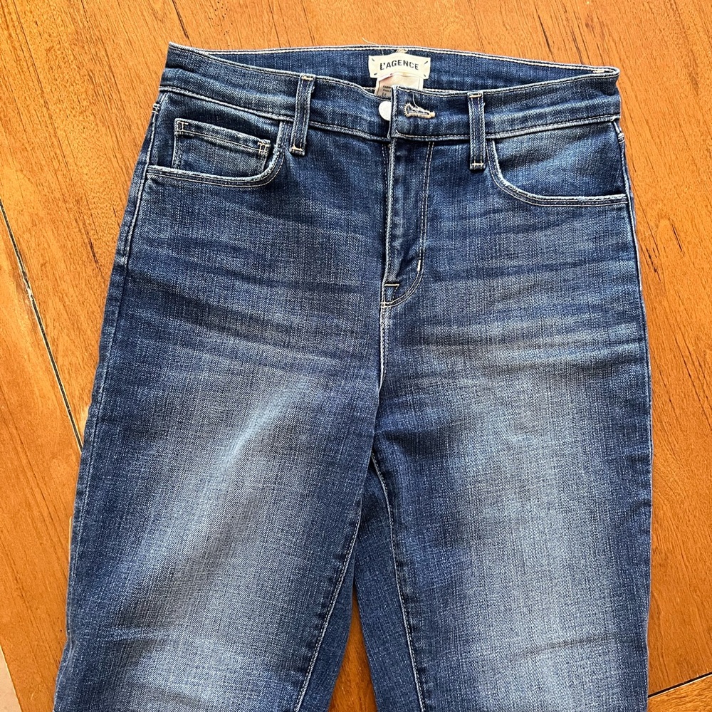 L’agence Sada high rise frayed jeans size 25